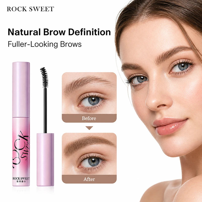Natural Tinted Brow Mascara Gel, Waterproof Long Lasting Eyebrow Setter with Slim Brush, Fuller Defined Brows Makeup for Women