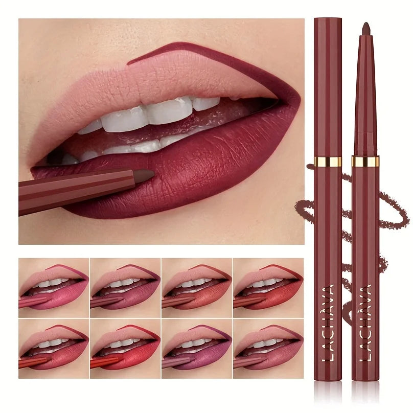 Long Lasting Waterproof Nude Lip Liner Pencil, Matte Smooth High Pigment Retractable Lip Contour Makeup