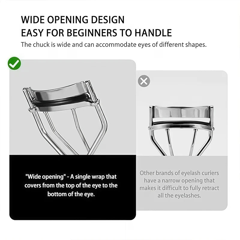 One portable wide-angle eyelash curler for women and girls, a makeup tool for the face and eyes.