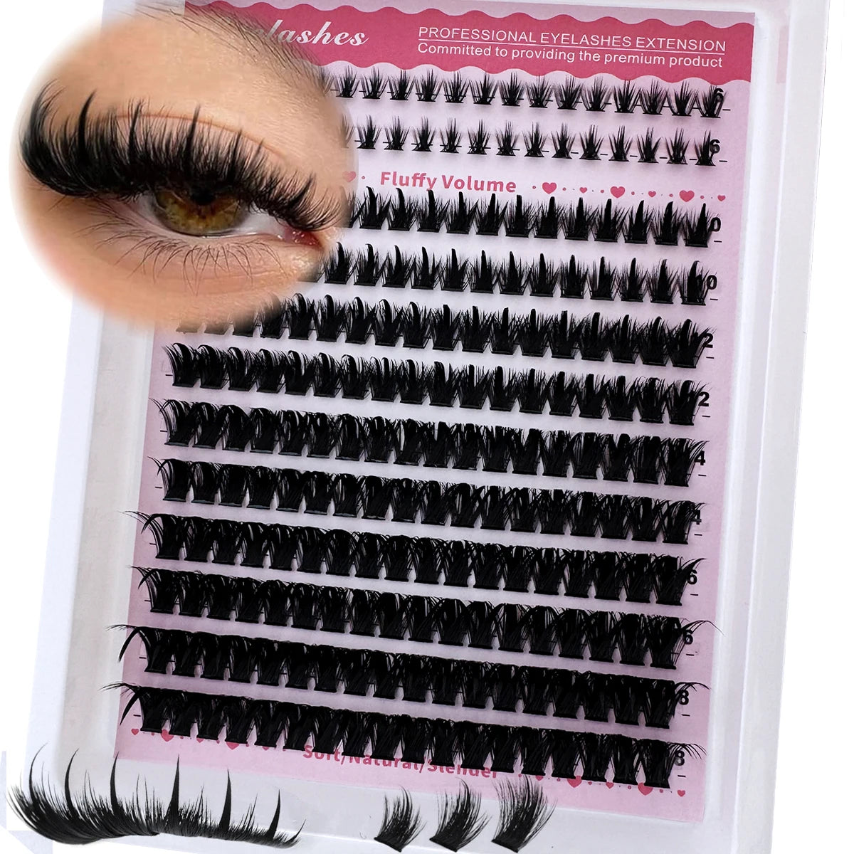 Spikes 60D-300D Eyelashes 6-18mm Lash Spikes Lower Eyelashes D/DD Individual Lashes DIY Spiky Lash Extension Manga Cluster