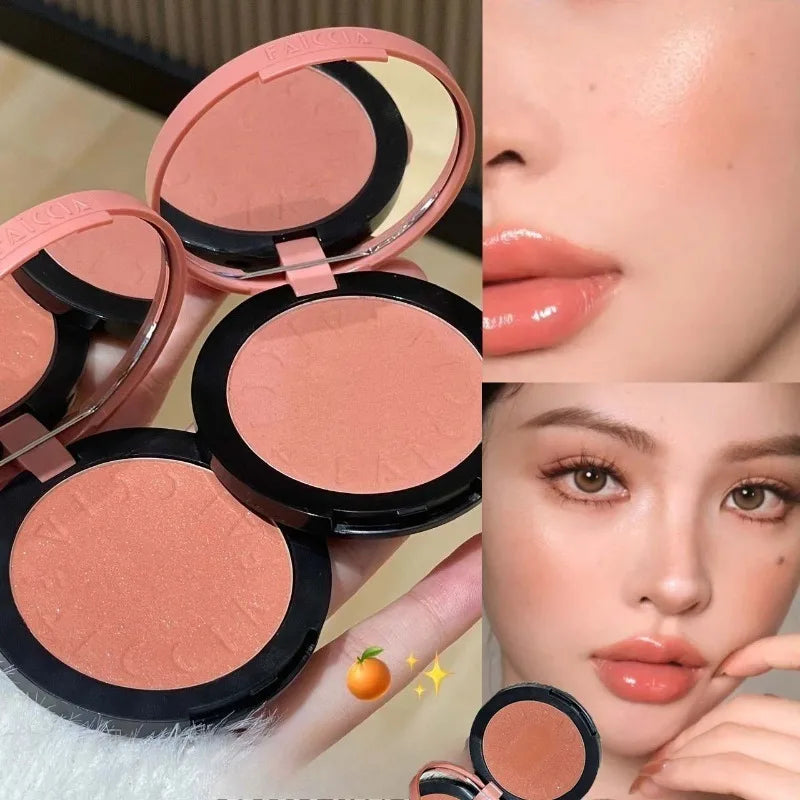 Monochrome Blush Matte Shimmer Natural Cheek Color Brightening Face Waterproof Facial Contouring Makeup Blush Powder Soft Makeup