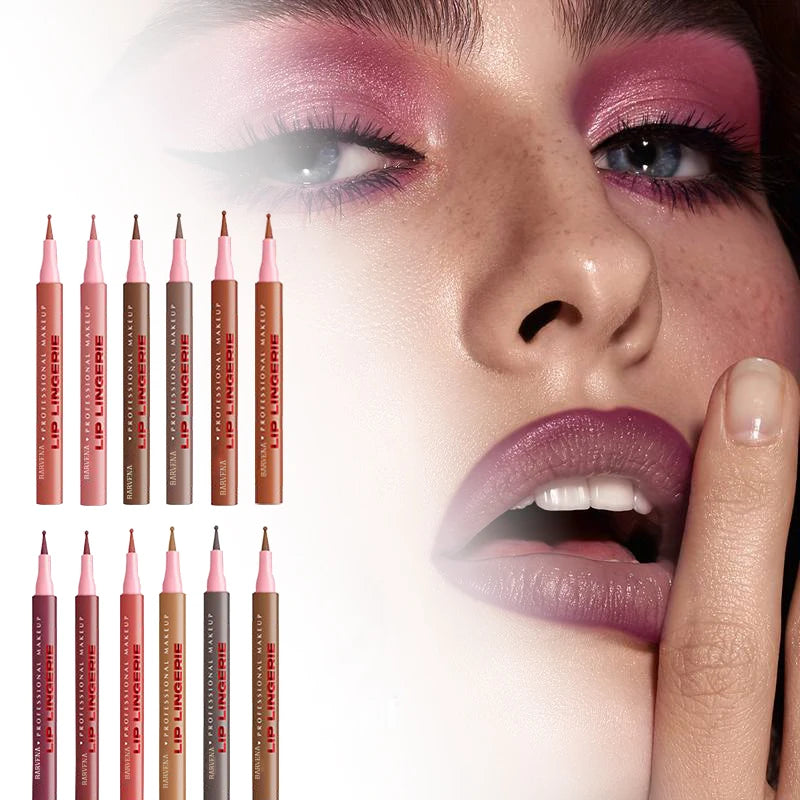 12 Color Matte Lipliner Lipstick Lip Pencil Long-Lasting Waterproof, Sweat Proof, Non-Dry Cosmetics Women's Cosmetic Pen
