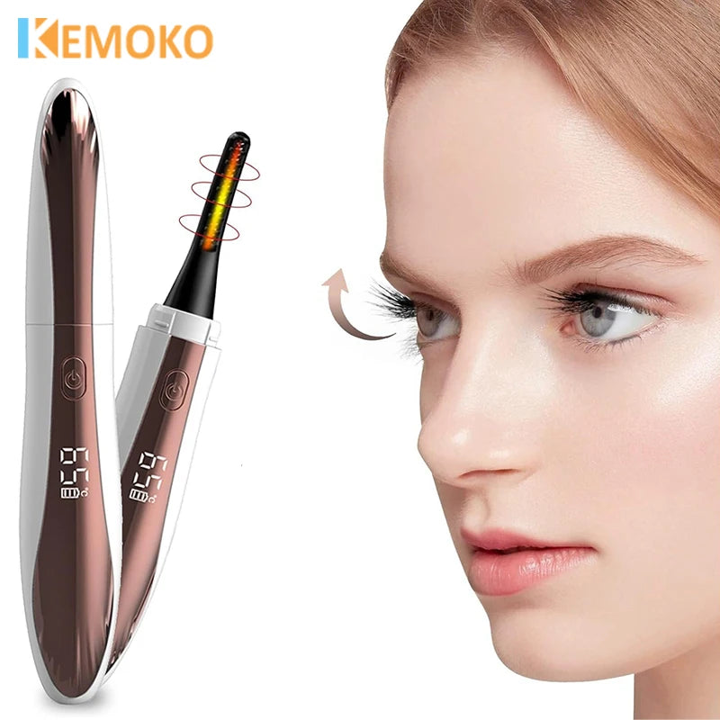Electric Eyelash Curler Intelligent Temperature Control Digital Display with Comb Brush Head Electric Eyelash Curler Lash Comb