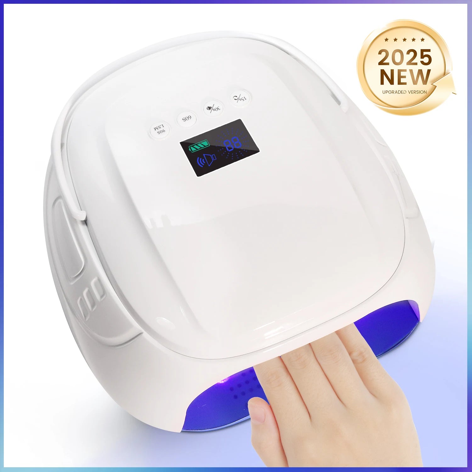 126W Rechargeable UV LED Nail Dryer Lamp, 45 Beads & Portable Auto Sensor & Quick Dry Nail Machine For Fingernail and Toenail