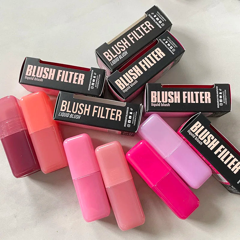 Luxury Beauty Easy 4 Color Blush Filter Blurring Blushlighters Palette Airbrush Matte Pressed Setting Powder Glow Liquid Blusher