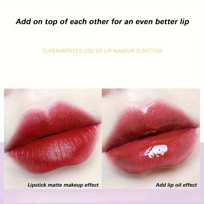 1 Pc Long-Lasting Hydrating Lip Glow Oil for Women Moisturizing Plumping Transparent Lip Gloss Gift for Girls Lip Care