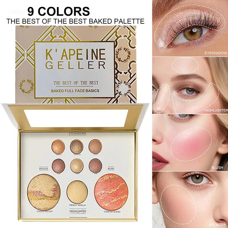 All-in-one Makeup Palette with Eye Shadow,Contouring, Blush, Highlighter, and Eyelid Brightening in One, Women Makeup Gift Set