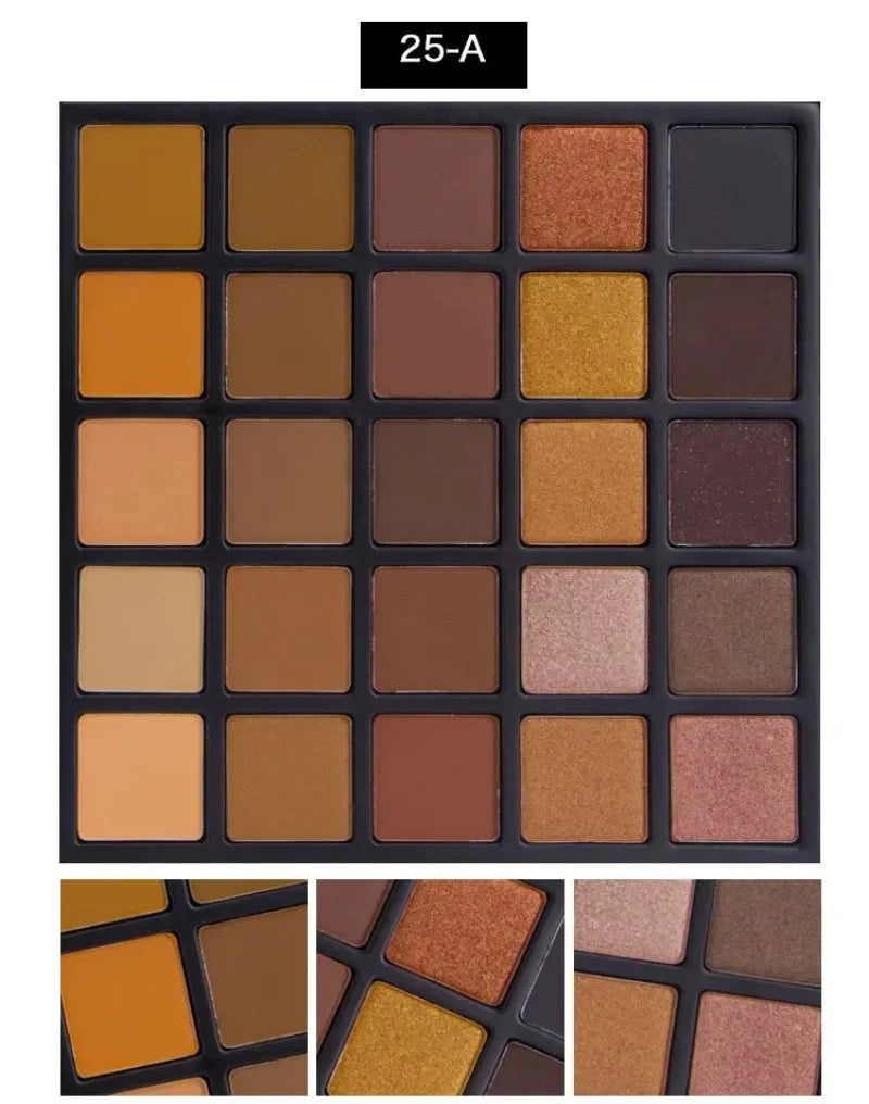 25 Colors Eyeshadow Nude Eye Shadow Compact Palettes Earth Metallic & Shimmer & Matter Make up Smoky Warm Eye Shadow Kit PE25
