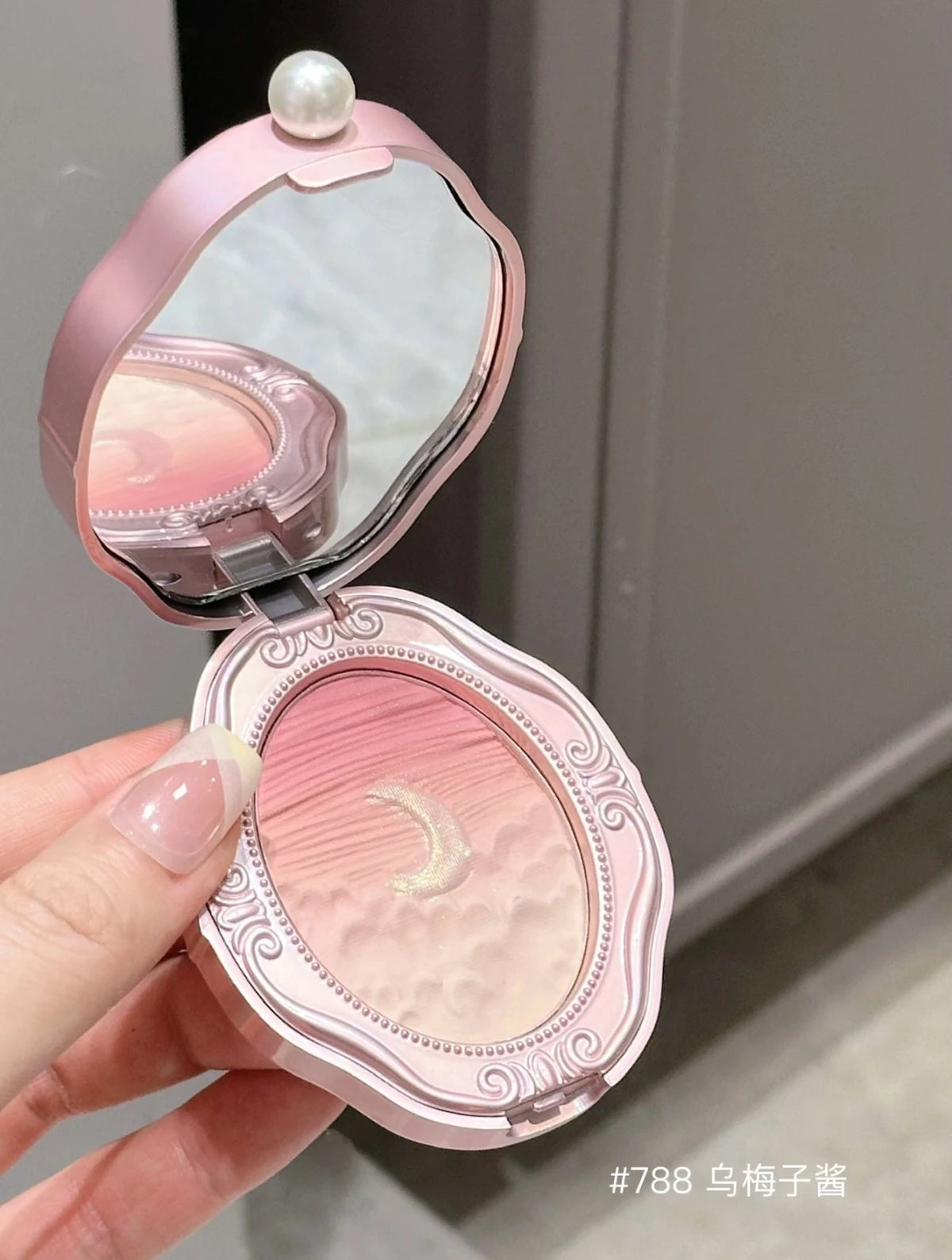 Colorrose Embossed Powder Blusher Matte Gradient Shimmer Blue Pink Natural Girlish Makeup Blush Pearlescent Highlight Cheek
