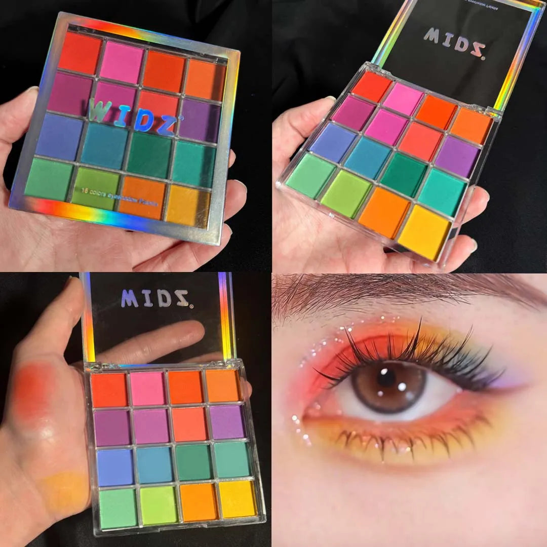 16-Color Eyeshadow Palette Kit Colorful Charming Shimmer Pearlescent & Matte Finishes, Earth Tones Eye Makeup Eye Shadow Pallet