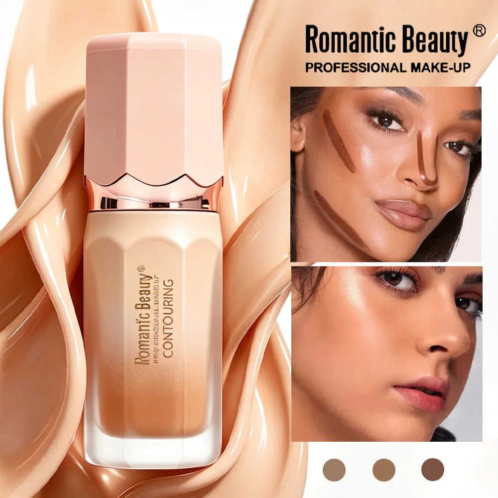Liquid Matte Contour Stick Highlight Face Foundation Nose Shadow Long Lasting 3D Brightening Powder Blusher Natural Face Makeup