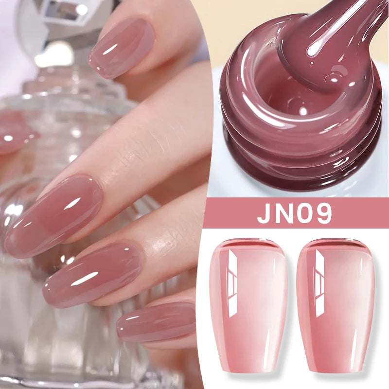 BORN PRETTY 10ml Jelly Nude Gel Nail Polish Crystal Translucent Coffee Soak Off Semi-Permanent Varnish Base Top Coat Manicure