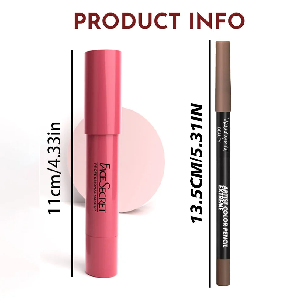 4Pcs/Set Ultra-Fine Wood Lipliner + Lipstick,Matte Velvet Lipstick - Long Lasting Waterproof Lip Combo Lip Makeup Set