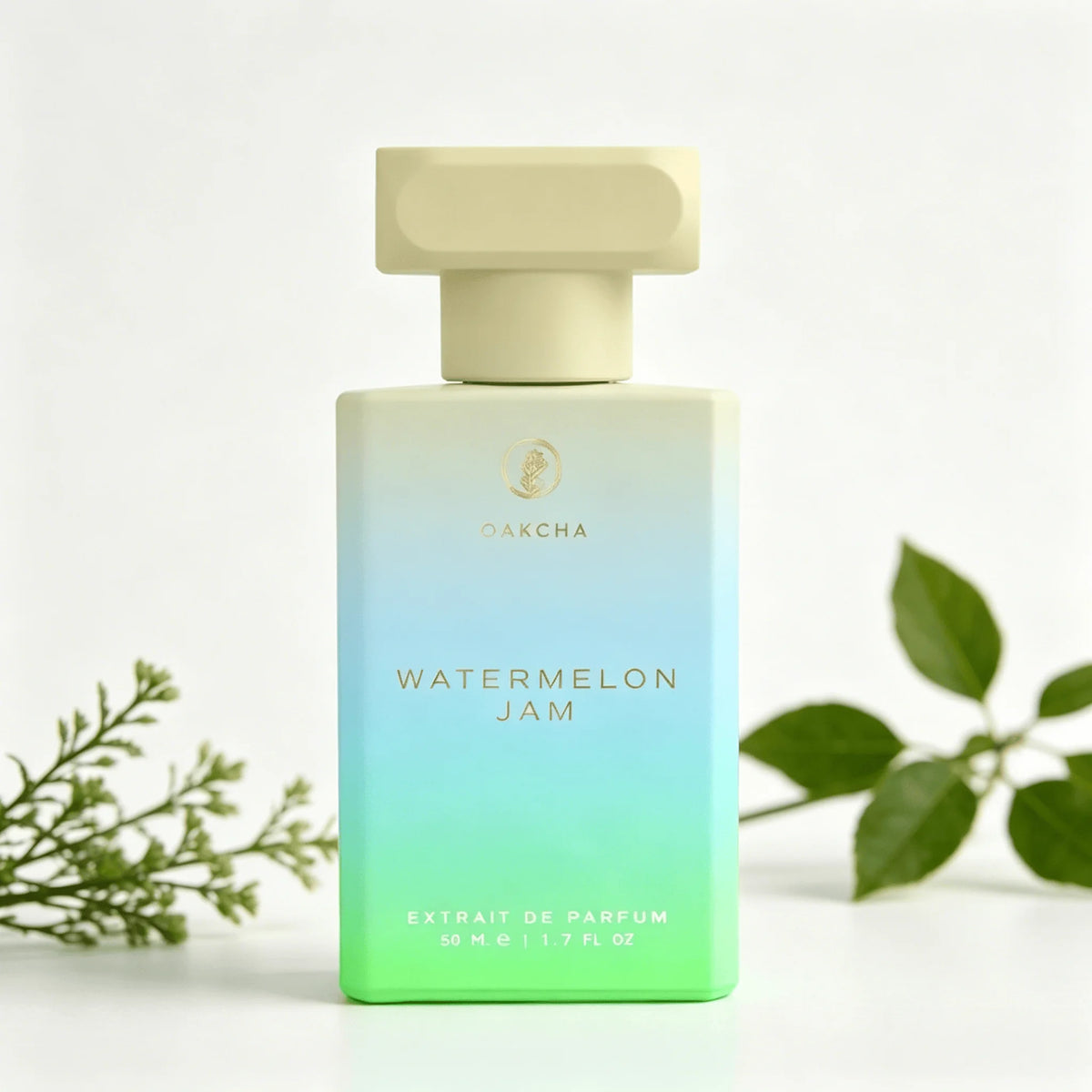 Oakcha Watermelon Jam Extrait De Parfum 50ml Long Lasting Fresh Juicy Watermelon Fruity Fragrance Women Perfume Gradient Blue Green Frosted Bottle Summer Refreshing Scent Daily Vacation Gift for Ladies