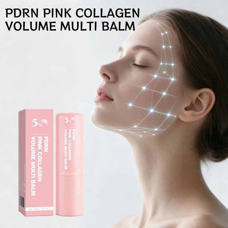 PDRN Pink Collagen Face & Lip Multi Skincare Balm Stick,Firming Hydration Volume Face Cream,Moisturizing Plumping Repairing