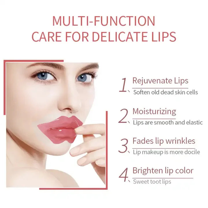 KORMESIC 10PCS Water-Infused Lip Mask Moisturzing Essence Anti Aging Wrinkle Gel Lips Pad Patches Beauty Lips Care
