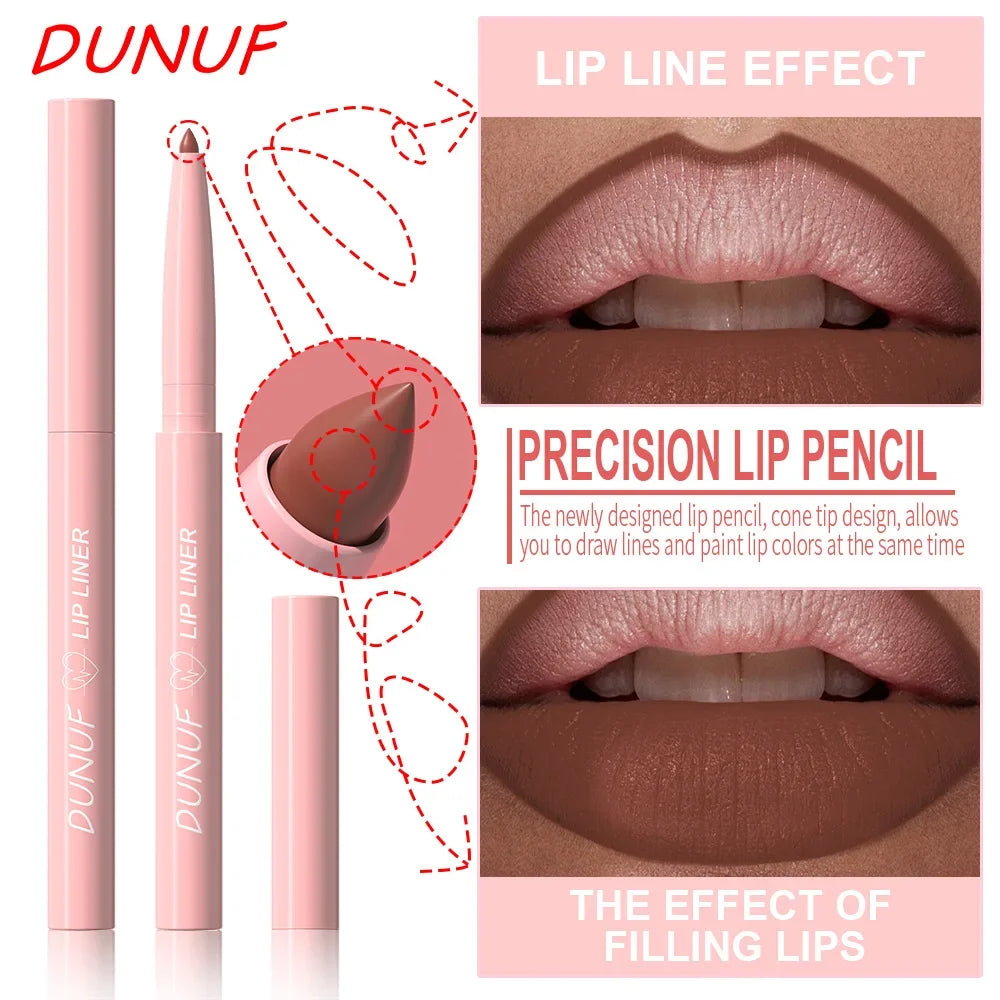 12 Color Waterproof Smooth Easy To Color Velvet Matte Lipliner Nude Brown Lip Contour Sculpt Lasting Natural Lip Liner Pencil