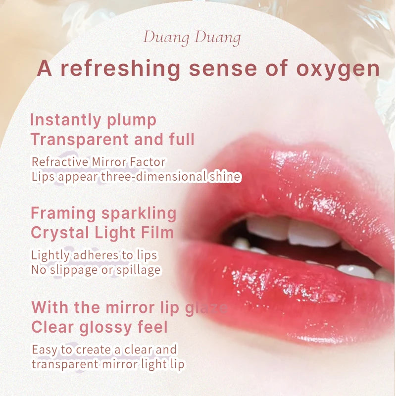 NOVO Clear Glass Mirror Lip Gloss, Moisturizing, Lightweight, Non Sticky, Light Makeup For Brightening And Portable Lip Makeup