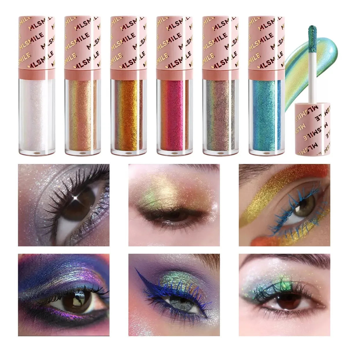 Gold Purple Chameleon Liquid Eyeshadow Pearlescent Fine Shimmer Quick Drying Eye Shadow Polarized Brightening Stage Eye Makeup