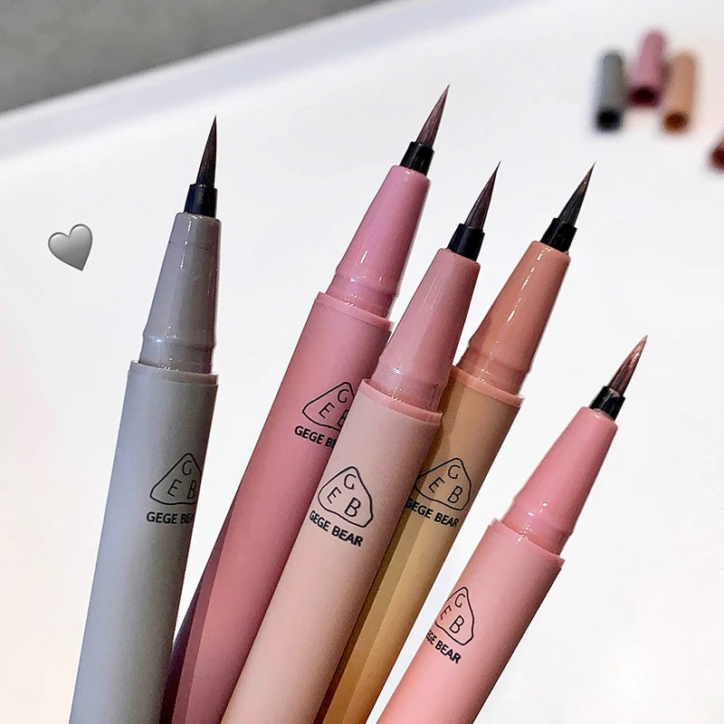Gege Bear Waterproof Quick-drying Liquid Eyeliner/ultra-fine Matte Black Brown/long-lasting Silkworm Eyeliner/eye Makeup/gifts