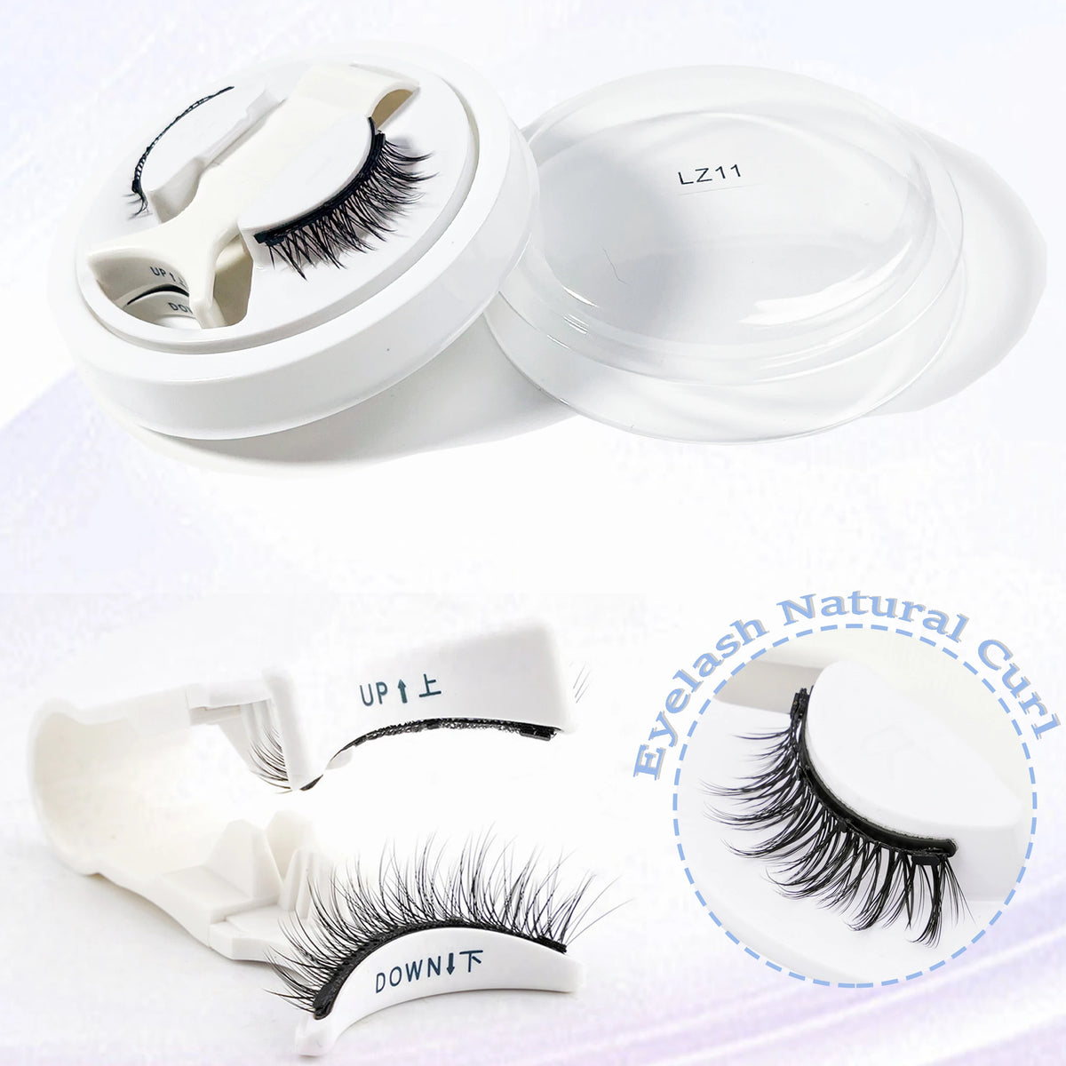 Hot 1 Pair Magnetic Eyelash Handmade Fluffy Eyelash Natural Eyelash With Magnetic Tweezers Reusable Faux Mink Lashes Makeup Tool