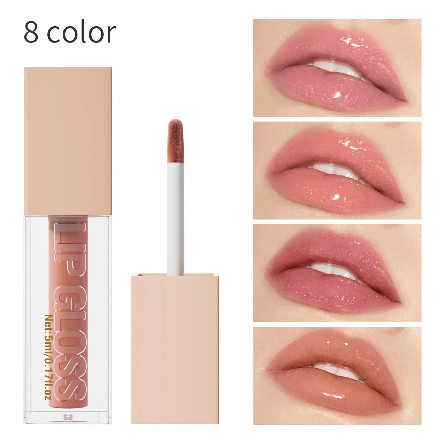 Lip Gloss Long-lasting Moisturizing Easy Halo-dyeing Waterproof Mirror Water Glass Lip Gloss Transparent Color Cosmetics