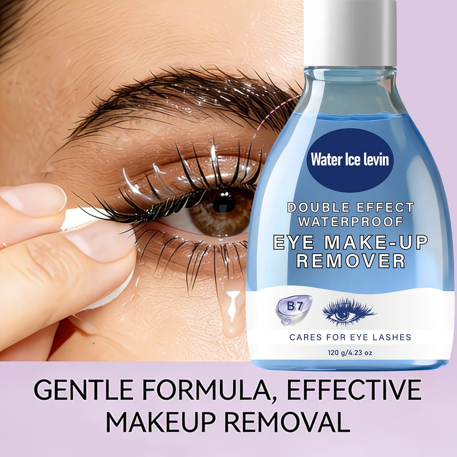 Double Effect Eye Makeup Remover with B7 & Collagen, Gentle on Lashes & Waterproof