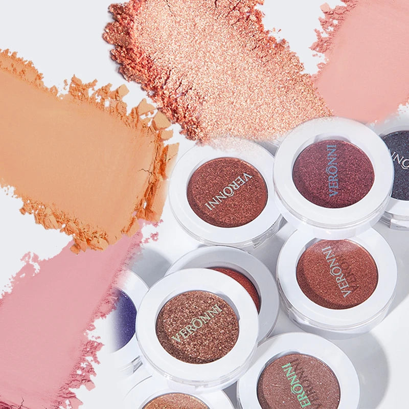 VERONNI Single Eyeshadow Matte Shimmer Glitter High Pigment Waterproof Long Lasting Easy To Blend Eye Shadow Makeup Cosmetics