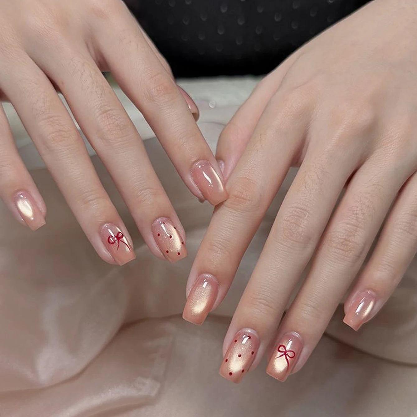 SHAKA 1-9pcs Pure Desire Pink Series Moonlight Ballet Cat Eye Gel Nail Polish Naked Pink Whitening Gold Glass Bead Nail Art