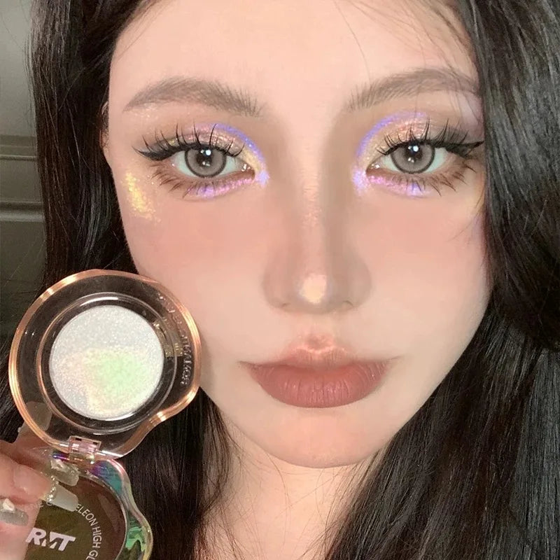RMT Romantic High Gloss Powder Chameleon Repair Matte Purple Shimmer Glitter Sparklying Shadow Longlasting Fine Face Brightening
