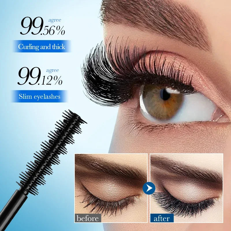 5D Waterproof Mascara Lengthening Eyelashes Women's Make-Up Waterproof Mascara Black Silk Fibre Mascara Korean Cosmetics New