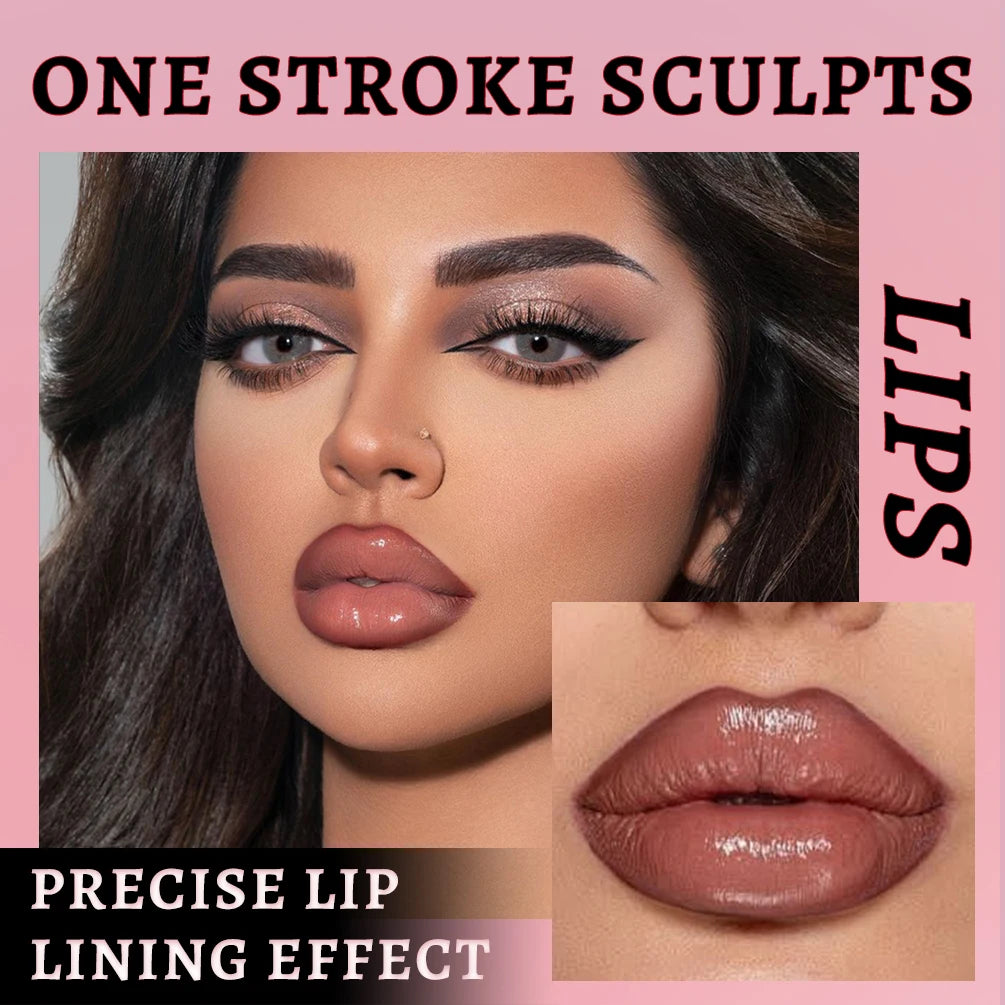 QIBEST 1PC Matte Liquid Lipliner Pencil Waterproof Plumping Stain Lipstick Natural Lip Liner Outline Lips Contour Pen Makeup