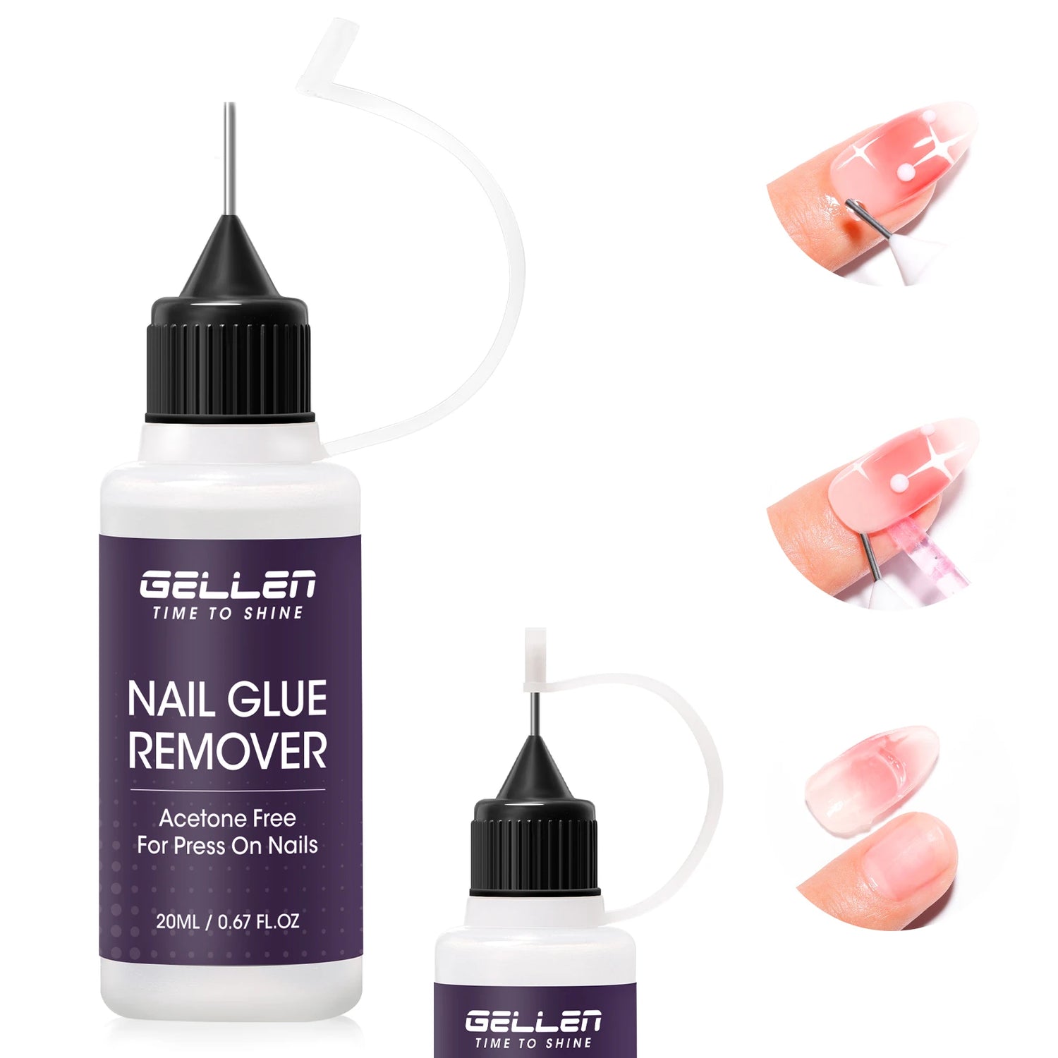 20ml Pinpoint Nail Glue Remover Press ons Non Acetone Gentle Multi Functional Glue Remover for Nail Tips Quick Easy Gel