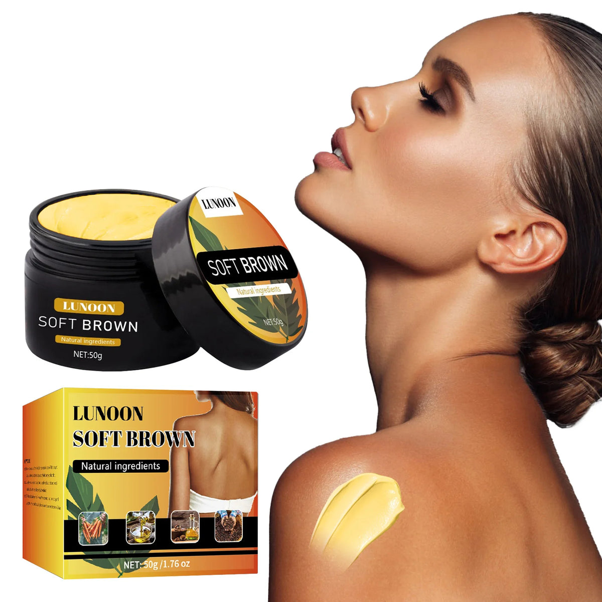 Self-Tanning & Suntan Shield Cream - Long-Lasting Face & Body Bronzer, Nourishing Formula for Natural Sun-Kissed Look.