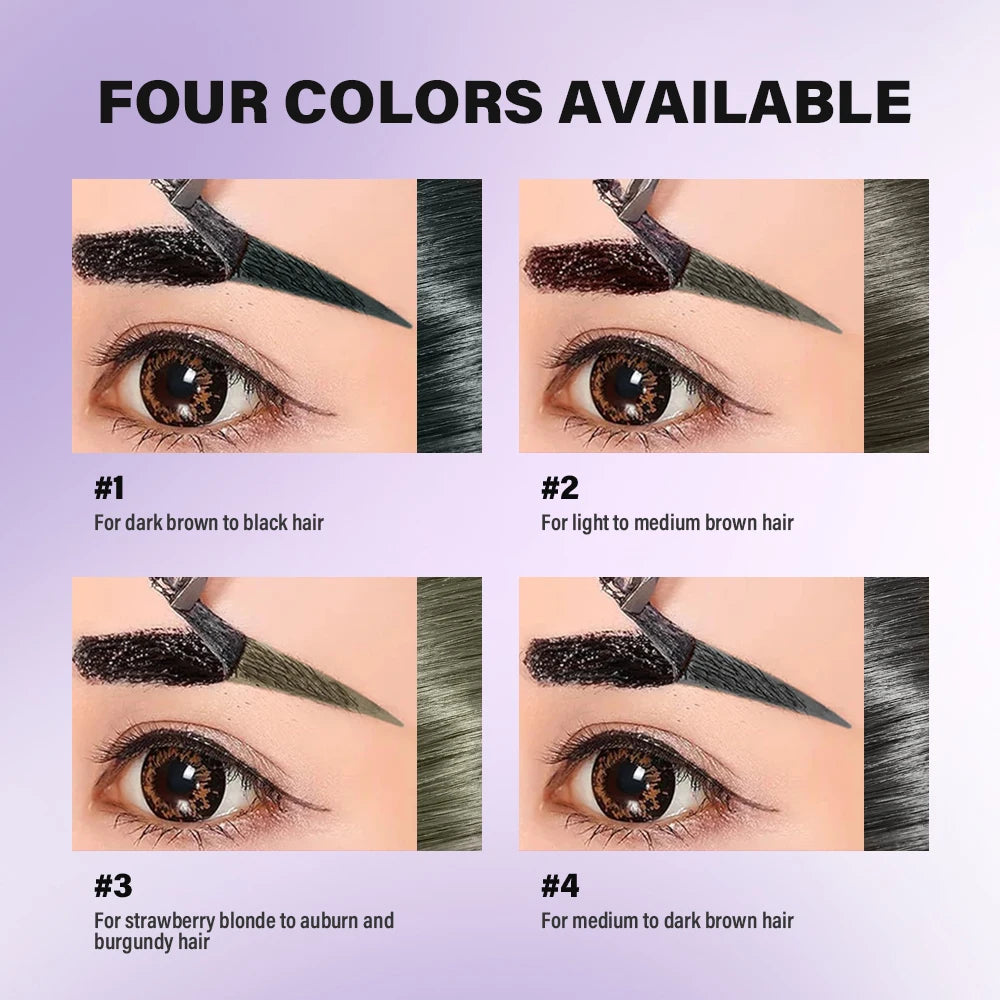 4Color Eyebrow gel Tint  peel-off waterproof Tattoo Brow Tint Smudge-Proof Sweat Resistant Waterproof non-sticky Cosmetics