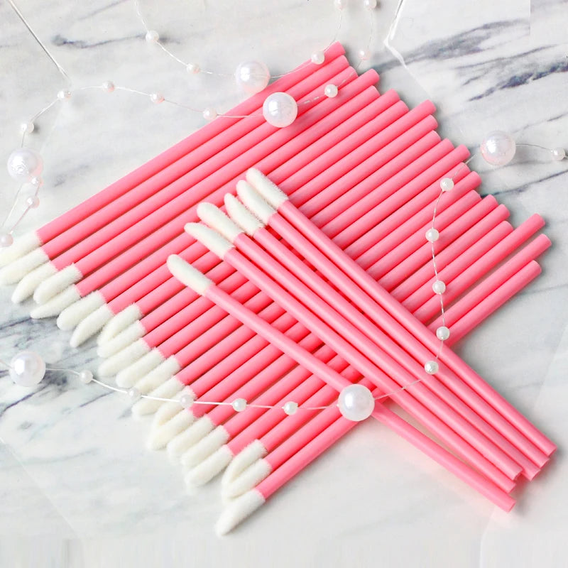 MEISHENJIE 5/50/100 Pcs Lip Brushes Pink/Black Lip Brush Lipstick Wands Clean Applicator Lip Gloss Brushes Makeup Tool