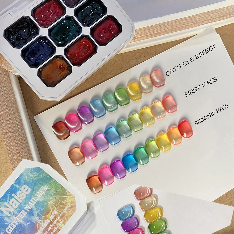 Summer Candy Jelly Color Solid Nail Polish Gel 9 Colors Nail Gel - Strong Setting Gel, Transparent Jelly Color, Can Be Overlaid