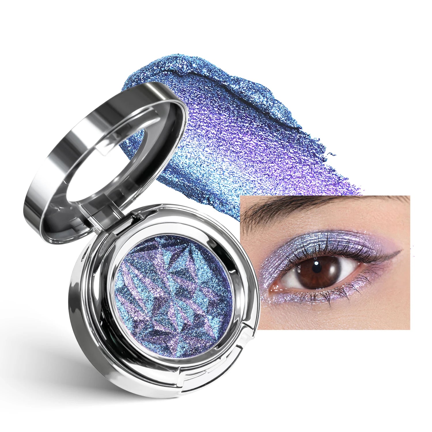 CHARMACY Chameleon Glitter Eyeshadow Color Shift High Pigment Single Eyeshadow Smooth Blendable Formula Eyeshadow for Party