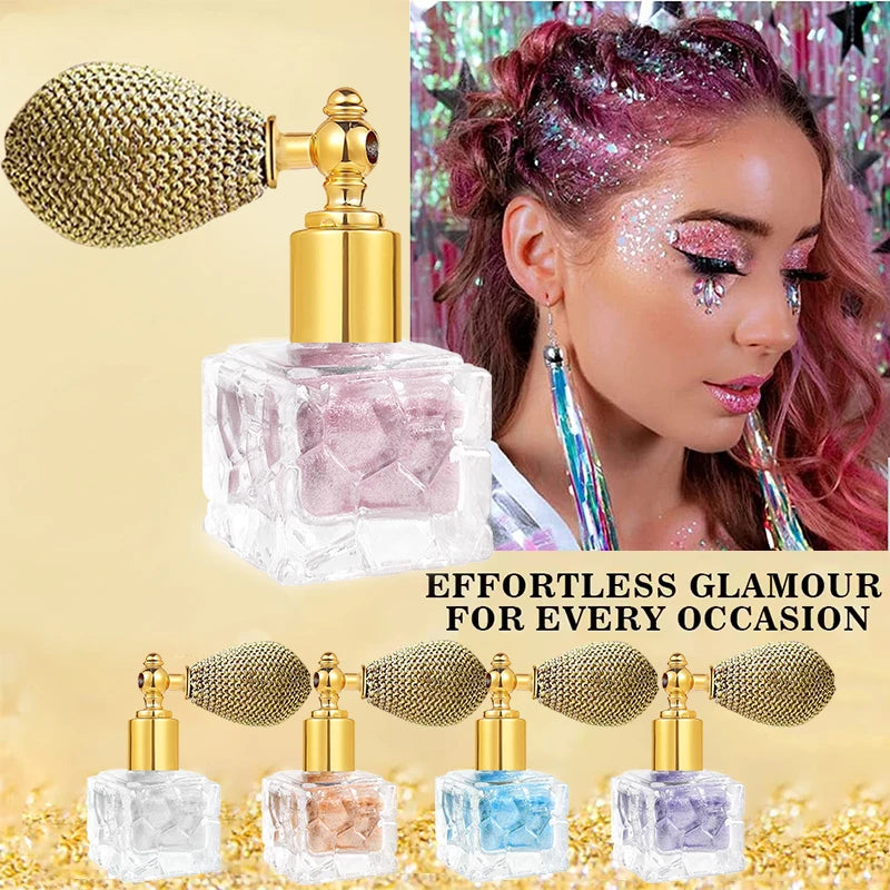 Diamond Highlighter Gloss Powder Spray Illuminator Makeup for Women Shimmer Sparkle Powder for Face and Body Cosmetics Makeup