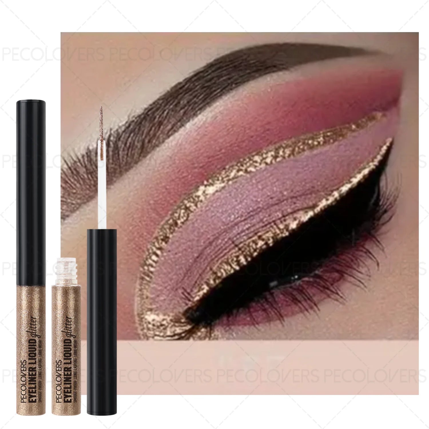 1PC 2-in-1 Liquid Eyeliner & Eyeshadow - Waterproof, Long-Lasting, Glitter Highlight for Stunning Eye Makeup