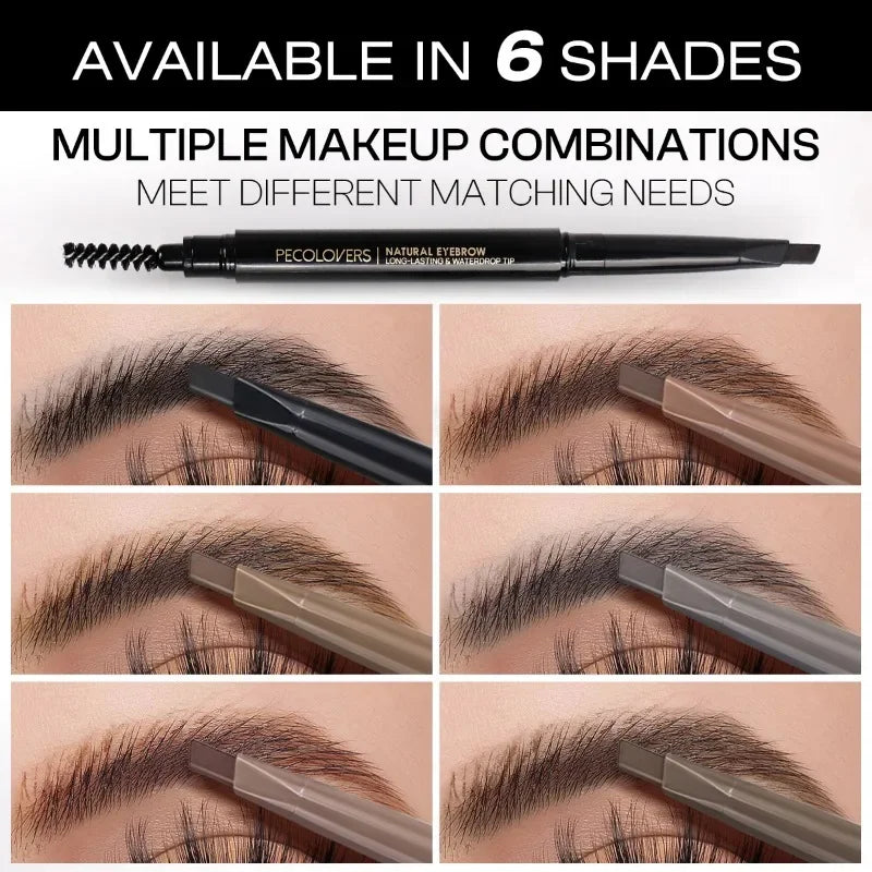 1PC Colorful Development, Anti-smudge,Black/brown/gray, Long-lasting Natural Matte Finish, 2-in-1 Eyebrow Pencil