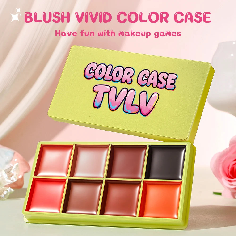 8-Color Cream Blush Palette, Multi-Use Makeup Palette for Cheeks, Lips & Eyes, Silky Smooth Texture, Suitable for All Skin Types