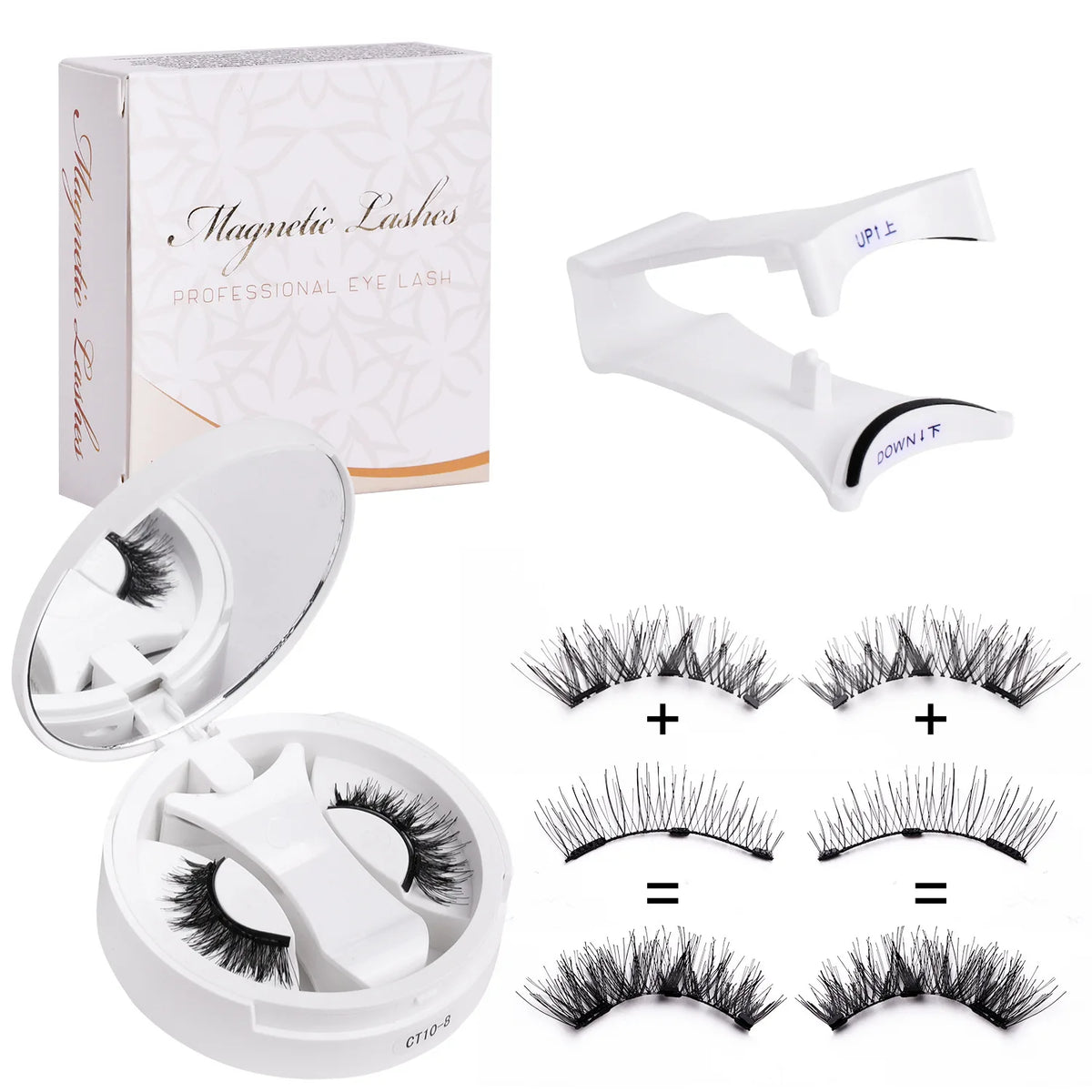 Magnetic Eyelashes Set Reusable Easy to use Eyelash Extension Tools Natural Curler False Eyelashes With Magnetic Tweezers