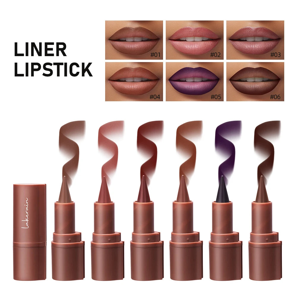 Waterproof Lip Liner Tapered Gradient Matte Black Brown Velvet Lipstick Non Sticky Contouring Tint Lipliner Crayon Lip Makeup