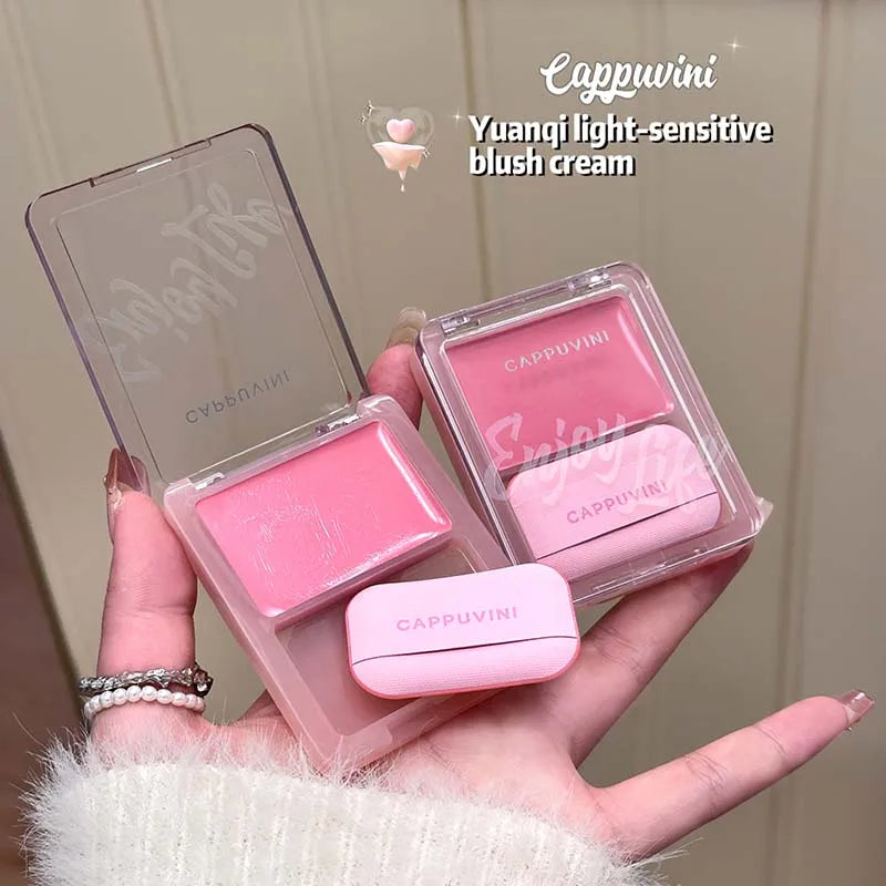 High Gloss Blush Cream Is Soft And Moisturizing Comes With A Puff Easy To Color Natural And Rosy Long Lasting Lipstick And Blush