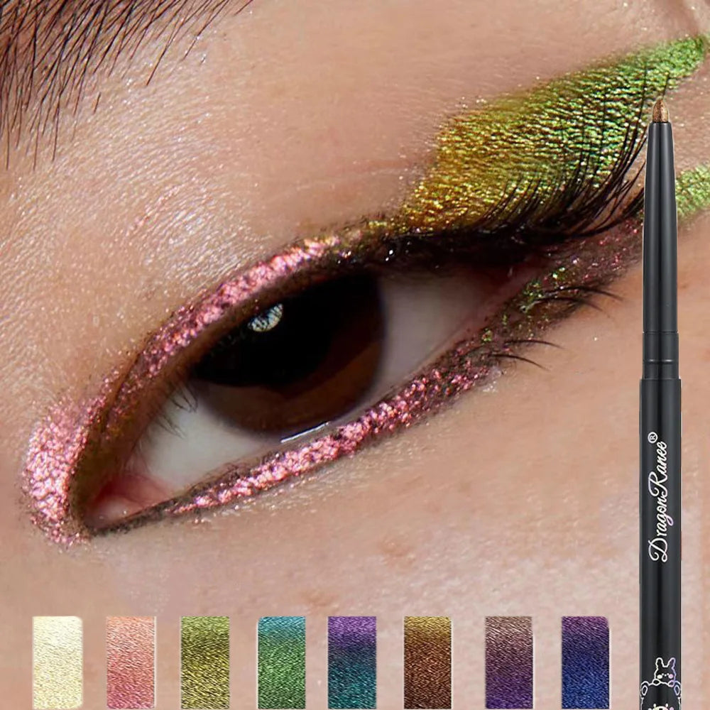 Chameleon Eyeliner Gel Pen Waterproof Shiny Chrome Eye Shadow Liner Pencil Glitter Pearl Green Gold Lying Silkworm Eyes Makeup
