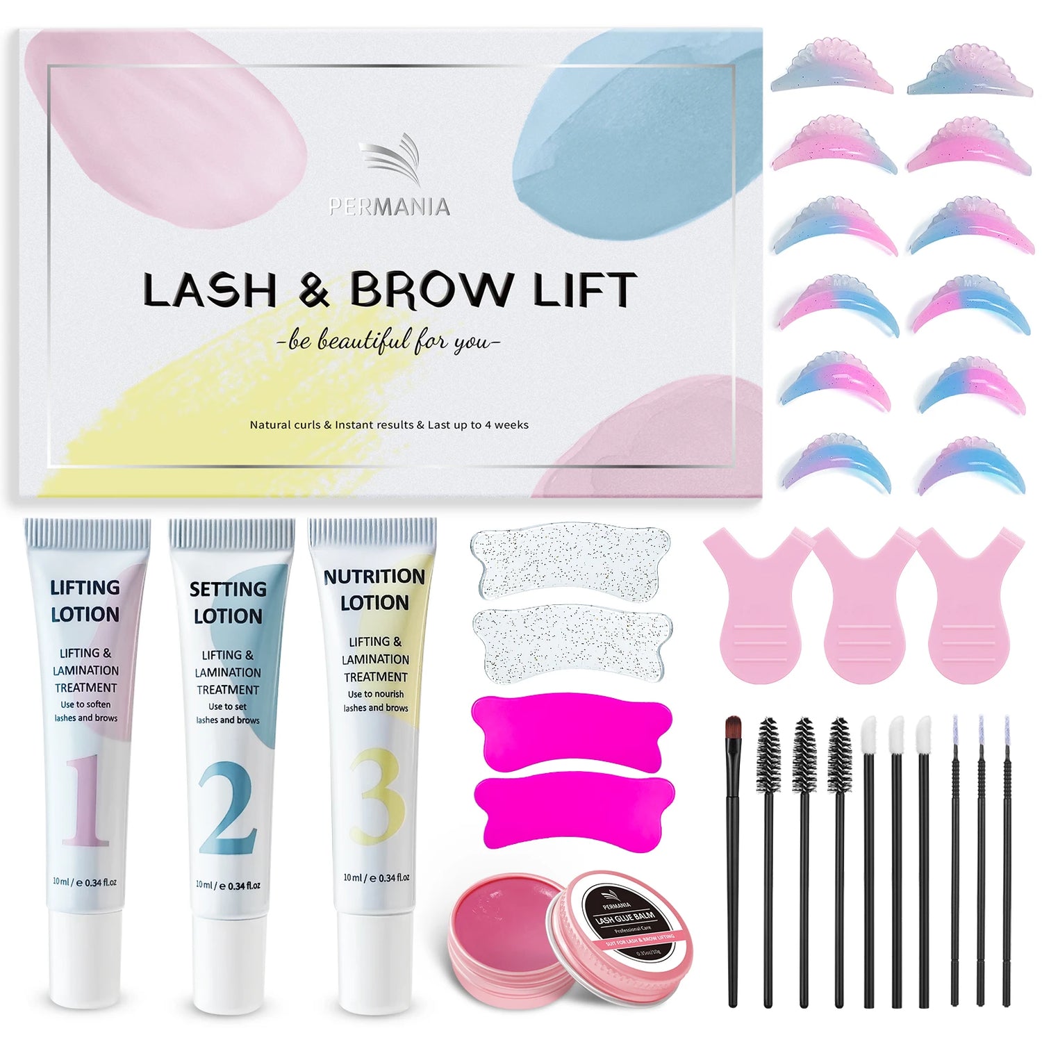 PERMANIA New Lash Lift Kit Brow Lamination Kit Lash Curler Eyelash Perm Kit Softening Colorful Lash Lift Ribbon Makeup Tool