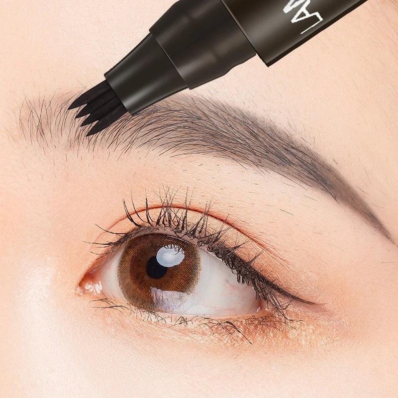 4 Point Eyebrow Pencil 5 Colors Waterproof Liquid Eyebrows Pen Lasting Red Brown Brow Pencil High Quality Eyebrow Makeup Pencil