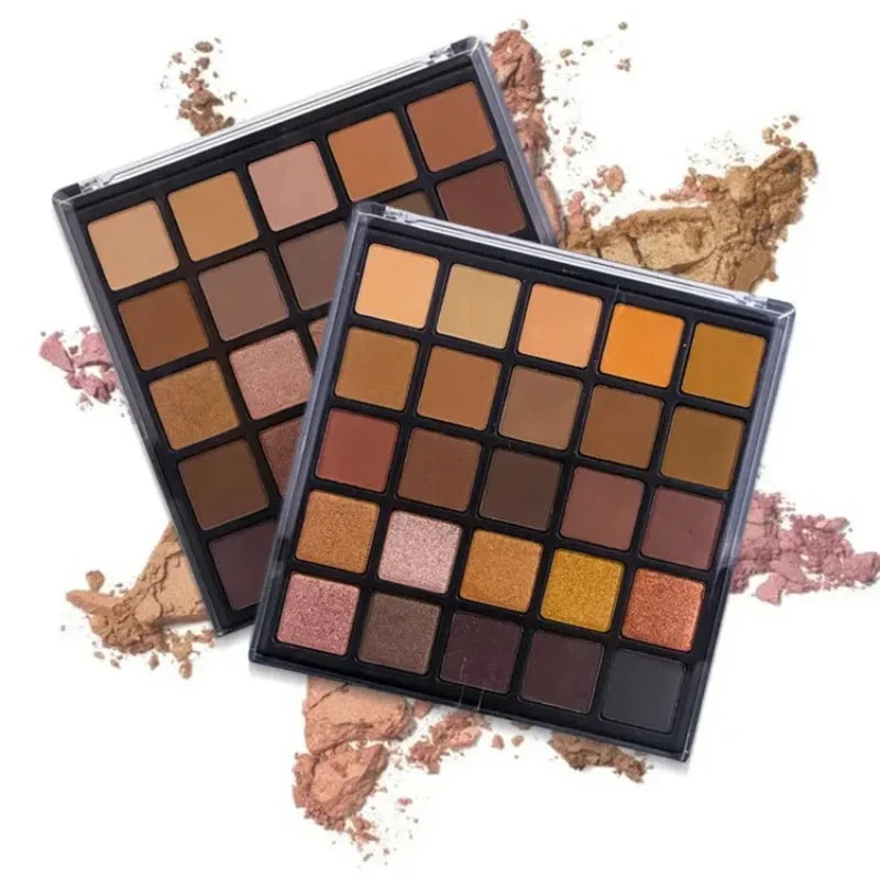 25 Colors Eyeshadow Nude Eye Shadow Compact Palettes Earth Metallic & Shimmer & Matter Make up Smoky Warm Eye Shadow Kit PE25