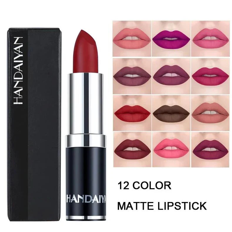 1PC Nude Waterproof Lipstick Matte Pumpkin Color Lipstick Vitamin E Moisturizing Water-Resistant Profissional Lipstick